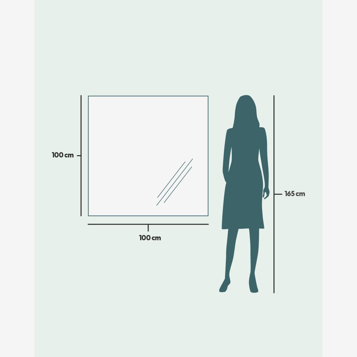 Slimline - Wall Mirror With White Frame (100x100cm)