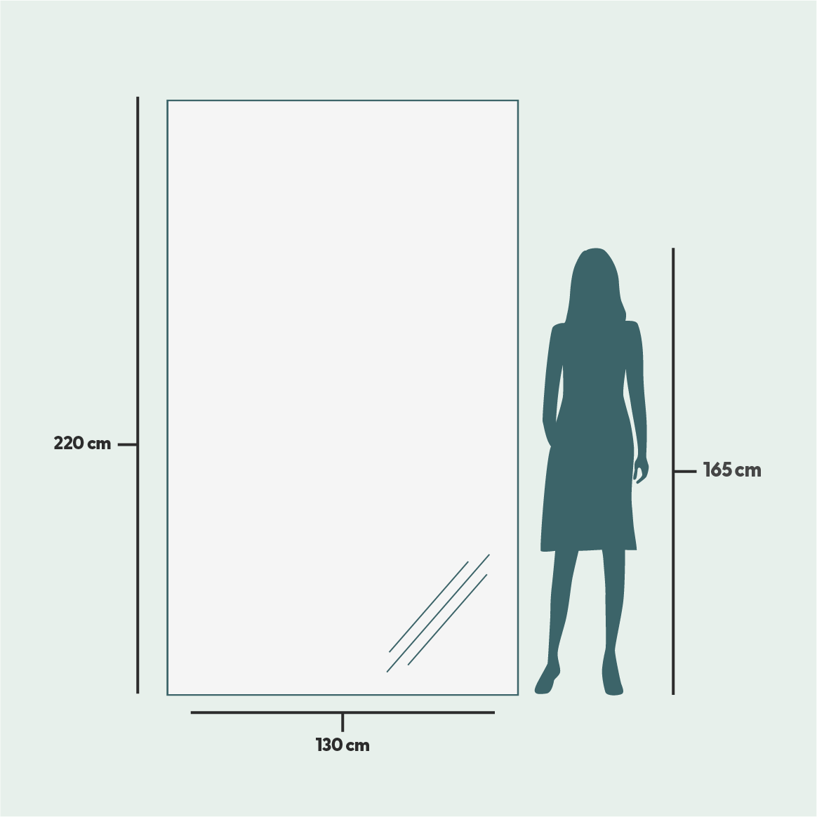 Slimline - Extra Large Full Length Mirror With Birch Frame (130x220cm)