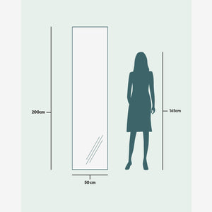Aitta-peili LED-valoilla ja pronssikehyksellä (50x200 cm)