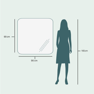 Aava wall mirror with LED lights (90x90 cm)