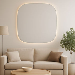Aava wall mirror with LED lights (120x120 cm)