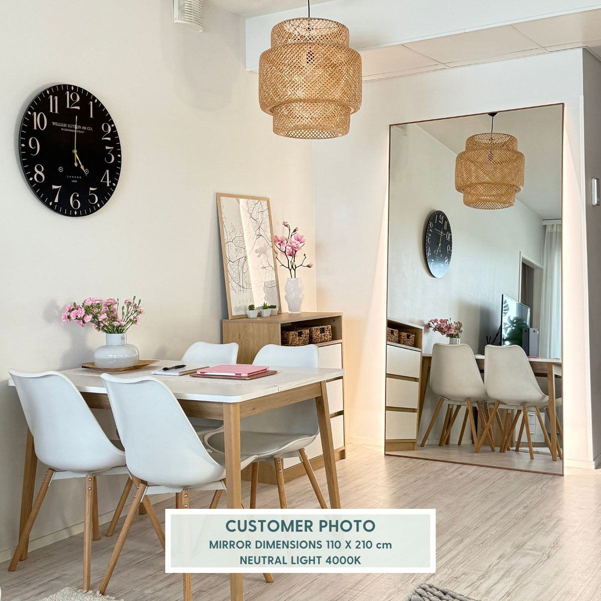 Slimline LED Mirror With Copper Frame (100x100cm)