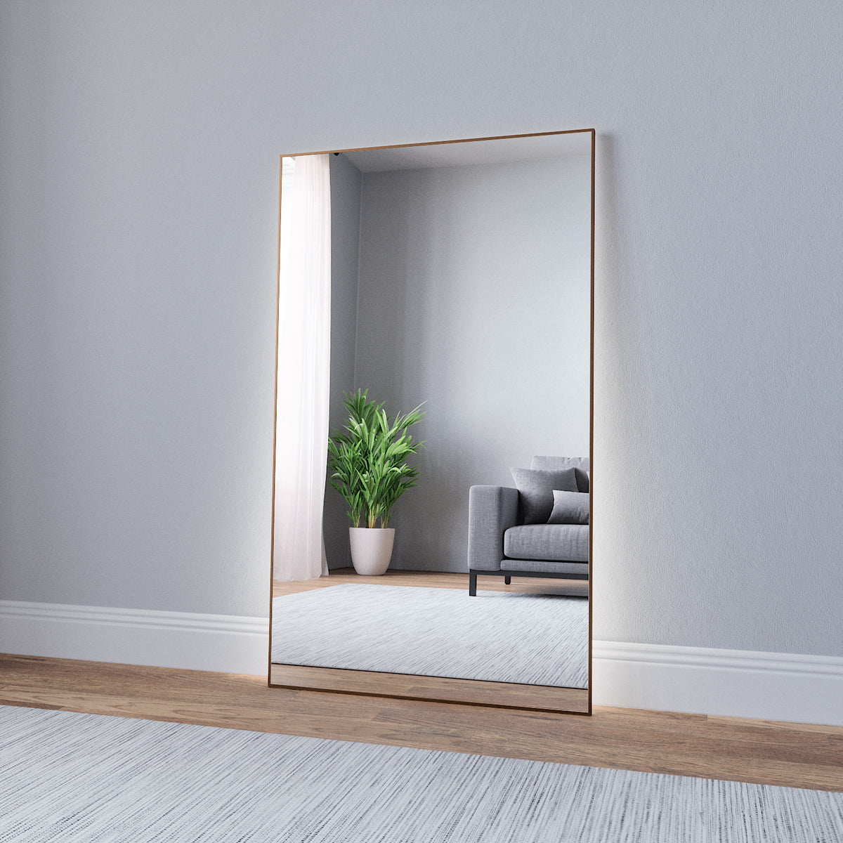 Slimline LED Mirror With Bronze Frame (80x135cm)