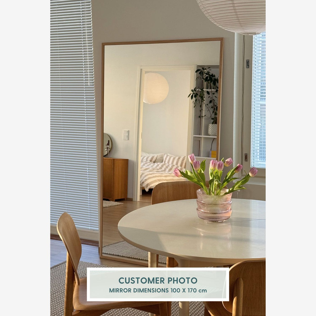 Slimline - Large Full Length Mirror With Oak Frame (80x135cm)