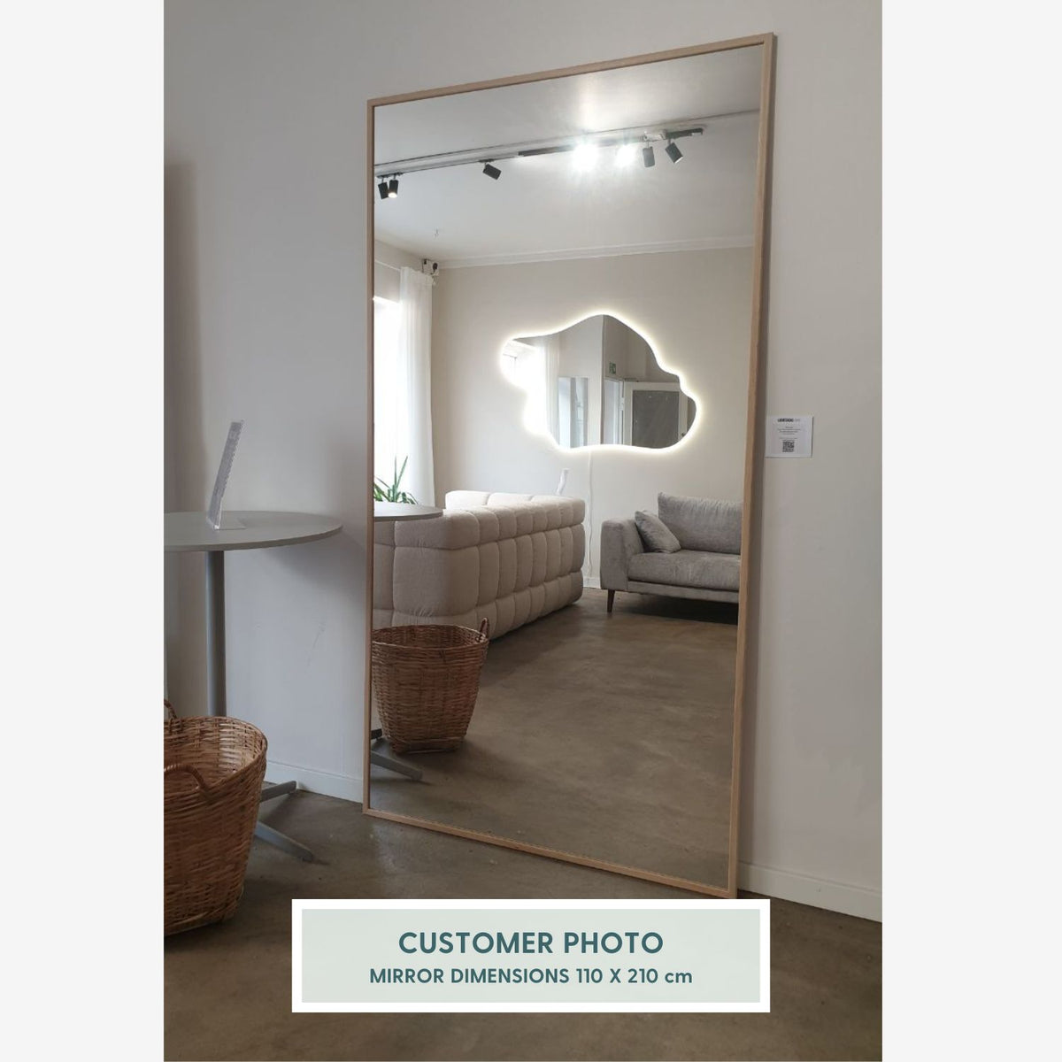 Slimline - Extra Large Full Length Mirror With Oak Frame (110x210cm)