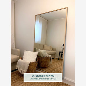 Slimline - Large Full Length Mirror With Oak Frame (80x135cm)