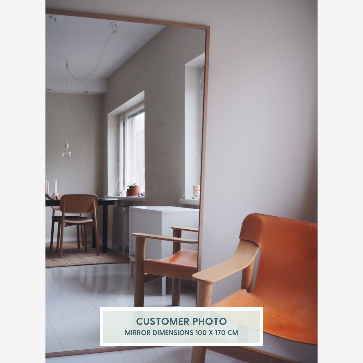 Slimline - Large Full Length Mirror With Oak Frame (80x135cm)