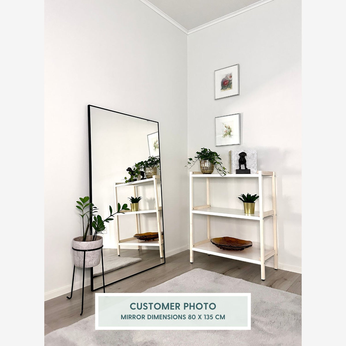 Slimline - Wall Mirror With Black Frame (100x100cm)