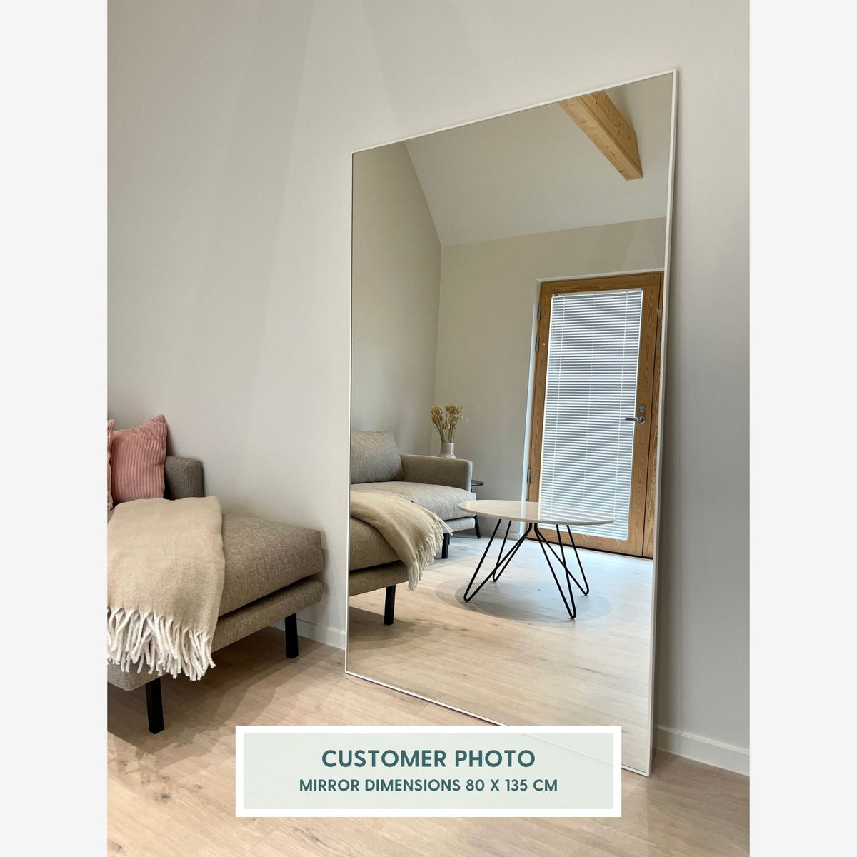Slimline - Wall Mirror With White Frame (100x100cm)