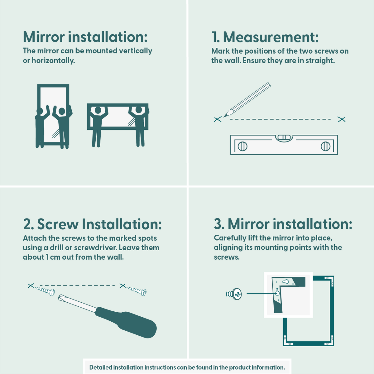 Slimline - Wall Mirror With White Frame (100x100cm)