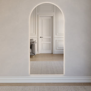 Kaari - Modern Arch Mirror With LED-Lights (70x150cm)
