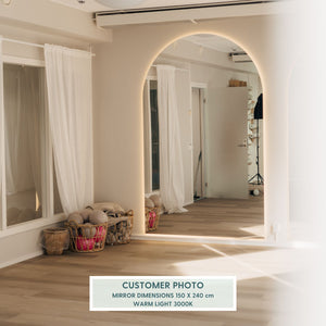 Kaari-jättipeili LED-valoilla (150x215 cm)