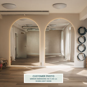 Kaari-jättipeili LED-valoilla (150x215 cm)
