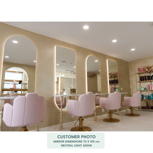 Kaari - Modern Arch Mirror With LED-Lights (30x70cm)