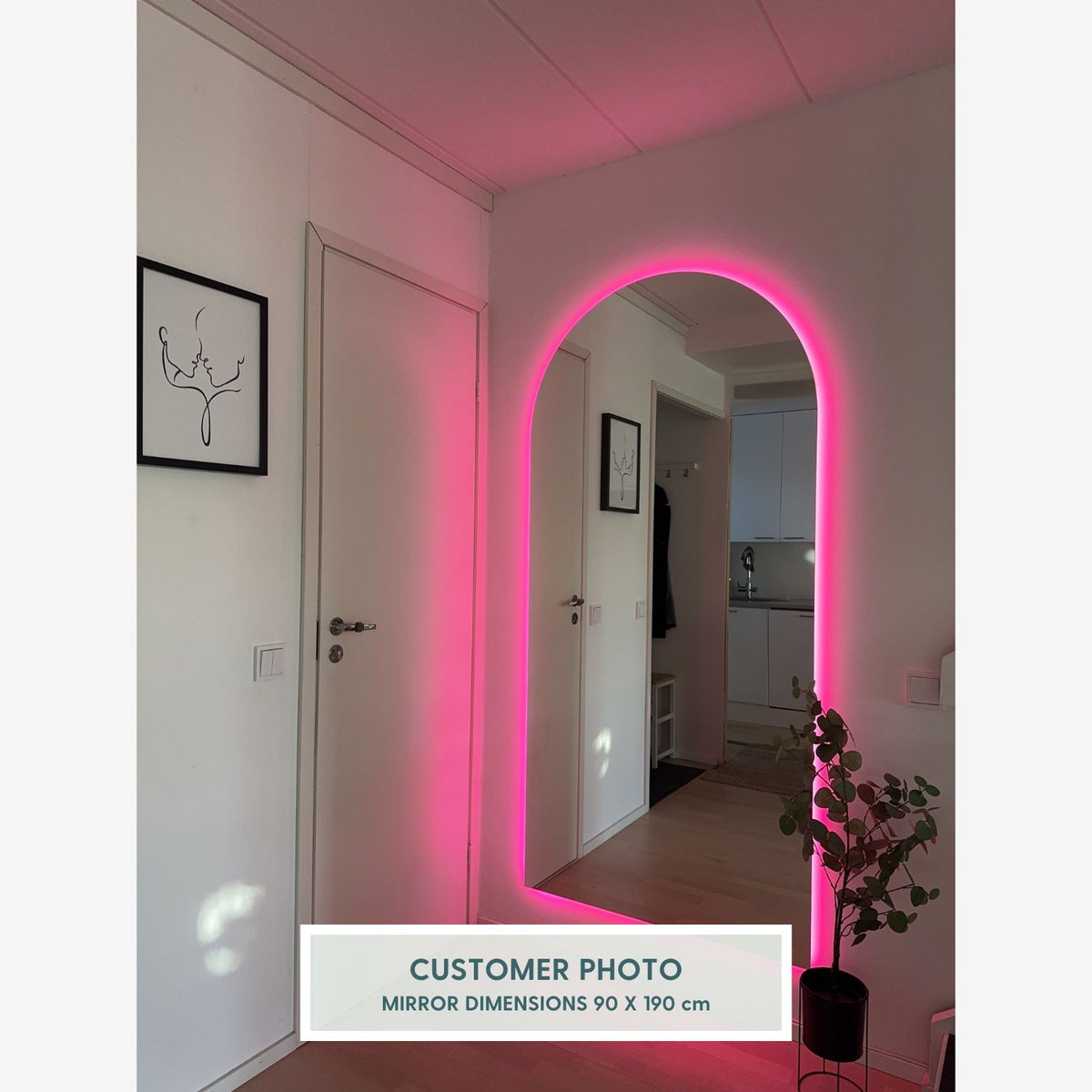 Lighthouse Mirror with colour-changing backlighting