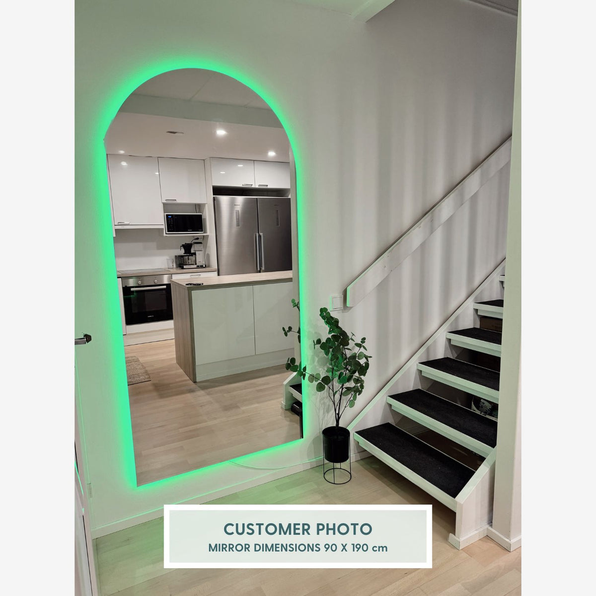 Lighthouse Mirror with colour-changing backlighting