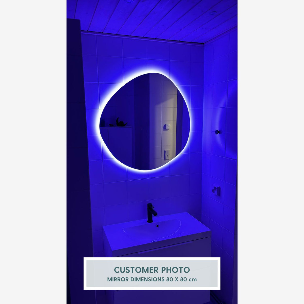 Lighthouse Mirror with colour-changing backlighting