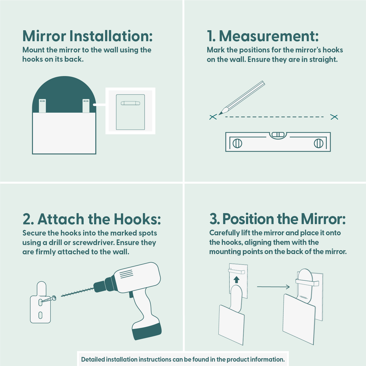 Pyöreäkulmainen peili (50x110cm)