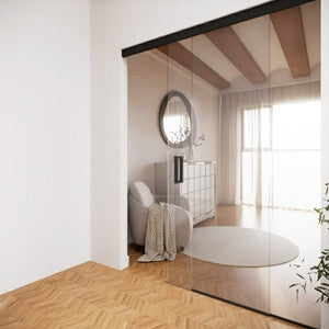 Valo Kajo – liukuovi kiinteällä lasilla