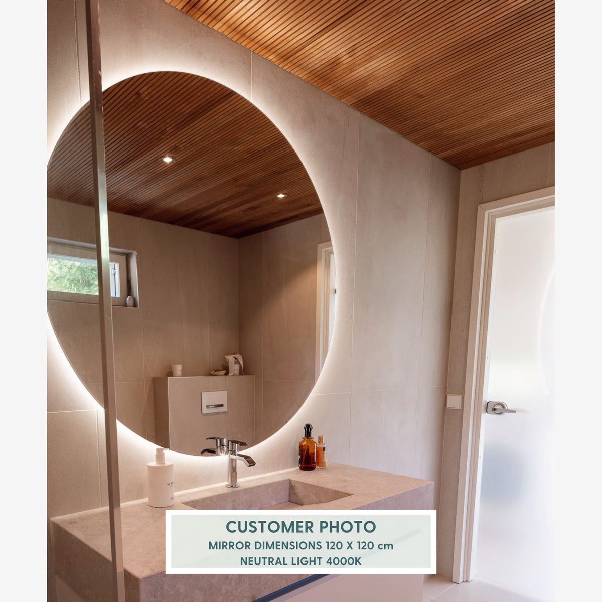 Extra-Large Round Mirror With LED-Lights (150cm)