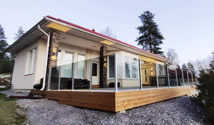 Slimline alumiinitolpallinen lasikaide