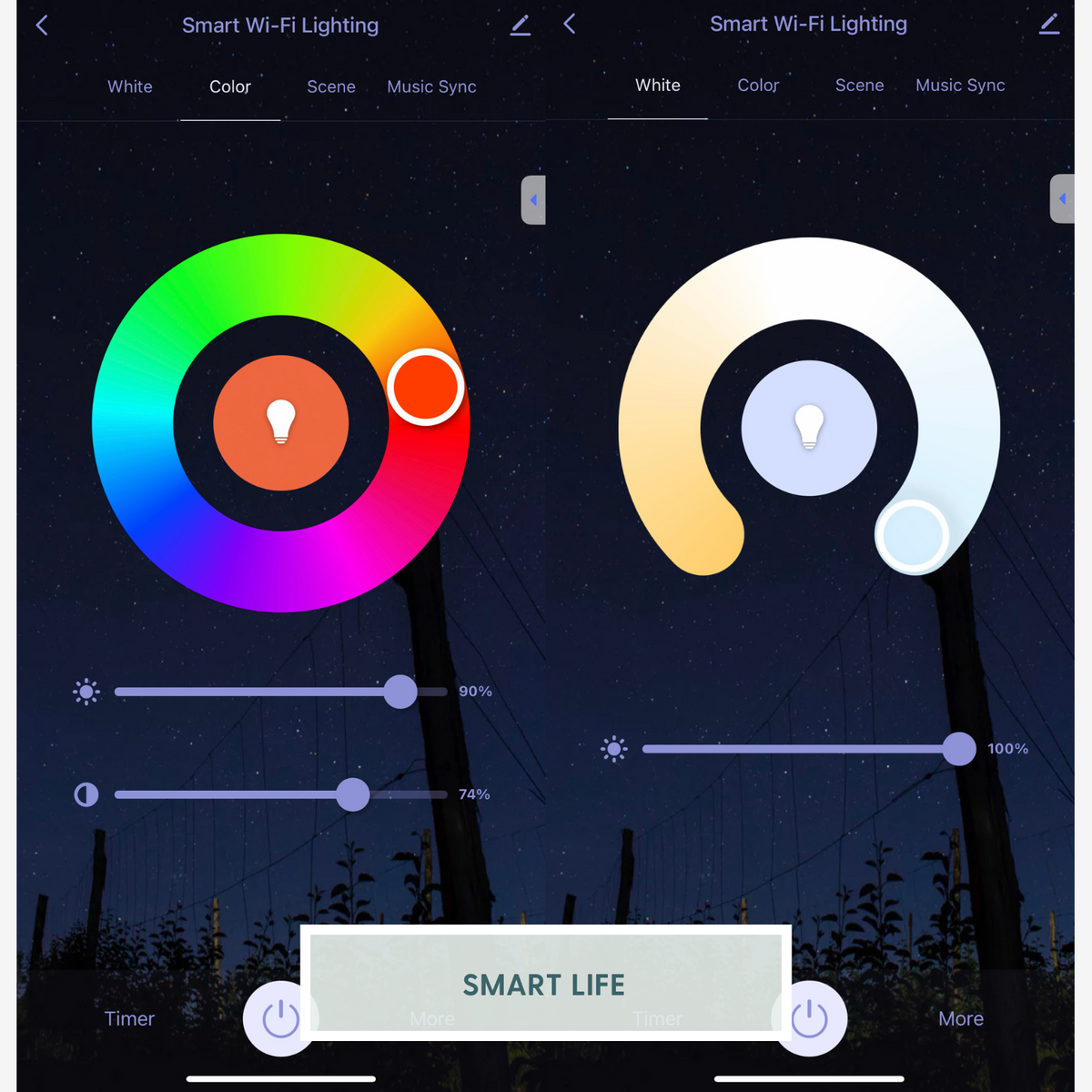 Lighthouse Mirror with colour-changing backlighting