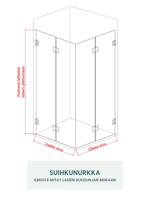 Pyörre - suihkunurkka taittuvilla ovilla