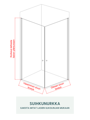 Lampi - suihkunurkka kahdella ovella