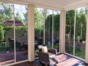 Panorama Kehyksellinen terassilasitus - vain liukuovet