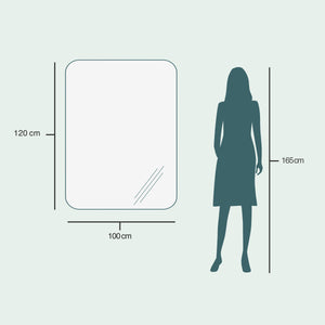 Aava wall mirror with LED lights (100x120 cm)