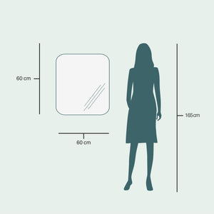 Aava wall mirror with LED lights (60x60 cm)