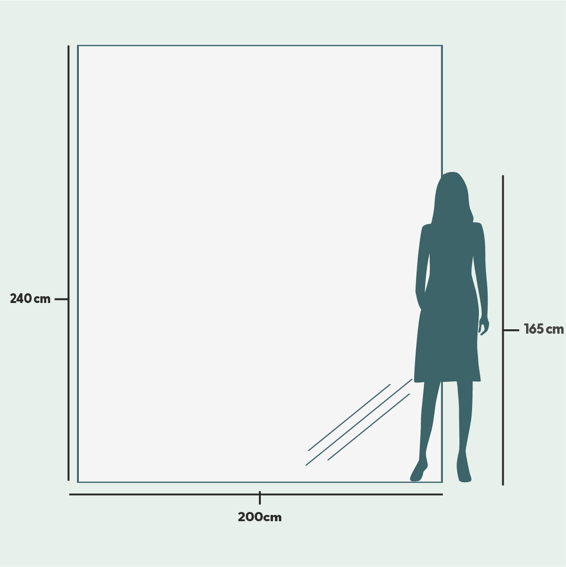 Giant Slimline Mirror with Black Frame (200x215 cm)