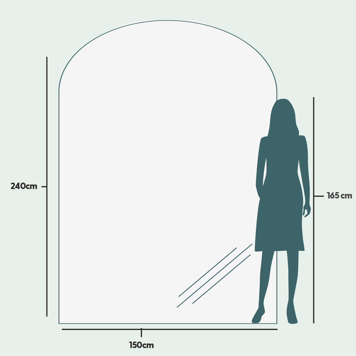 Kaari - Extra-Large Arch Mirror With LED-Lights (150x215cm)