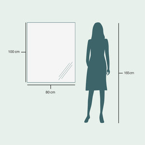 Kehyksetön neliskulmainen peili (80x100 cm)