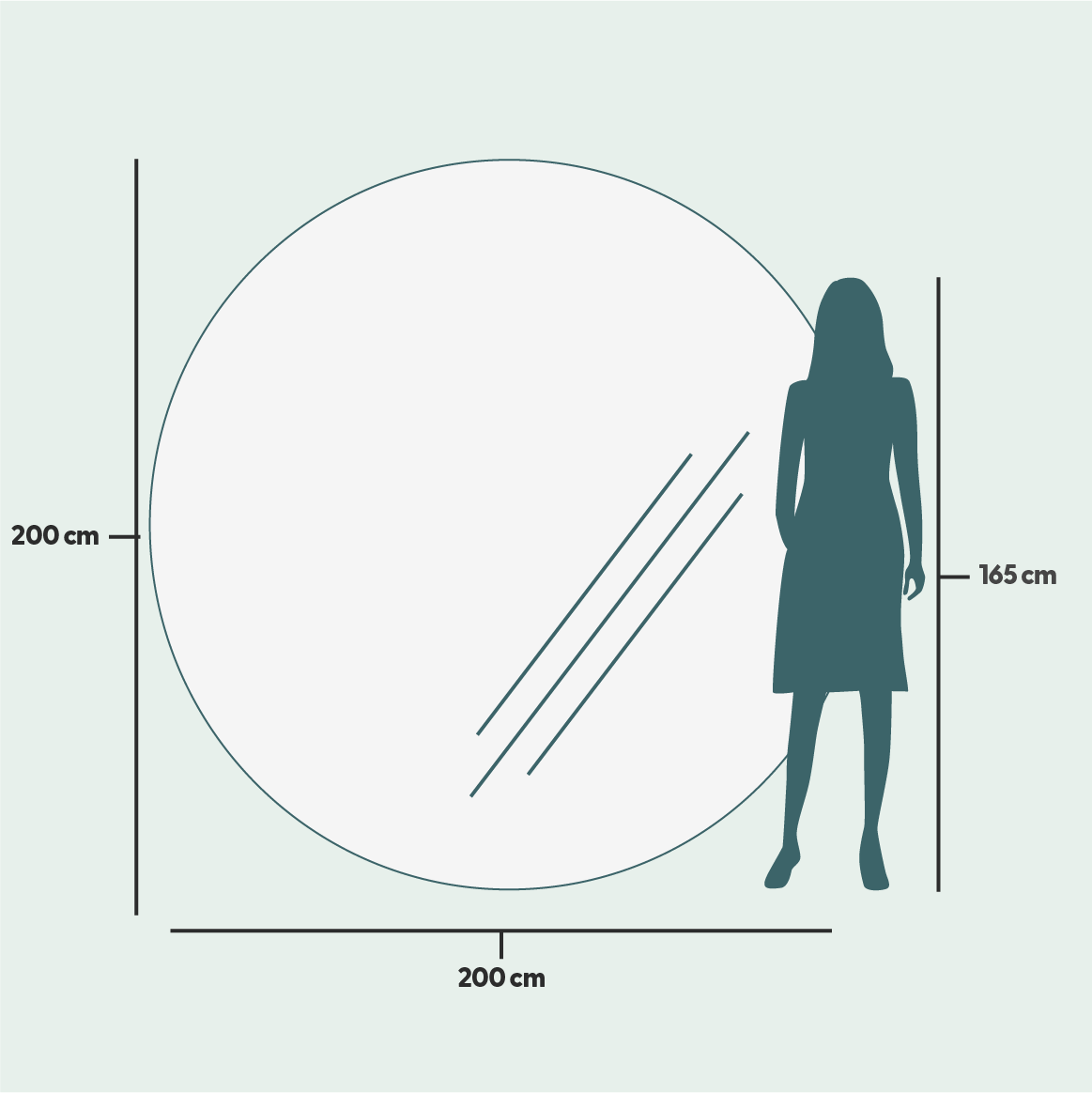 Extra-Large Round Mirror With LED-Lights (200cm)