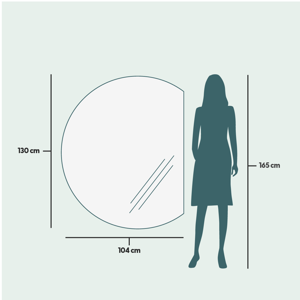 Häivä–valopeili  (104x130 cm)