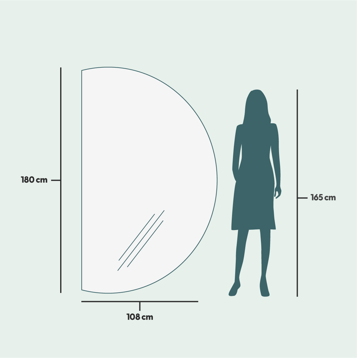 Halvmånespegel (108x180 cm)