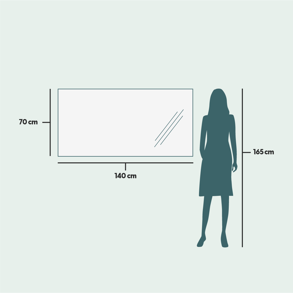 Valopeili Full Lux (musta) (140x70cm)