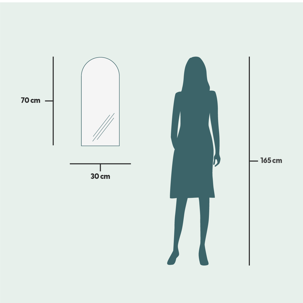 Kaari-peili (30x70cm)