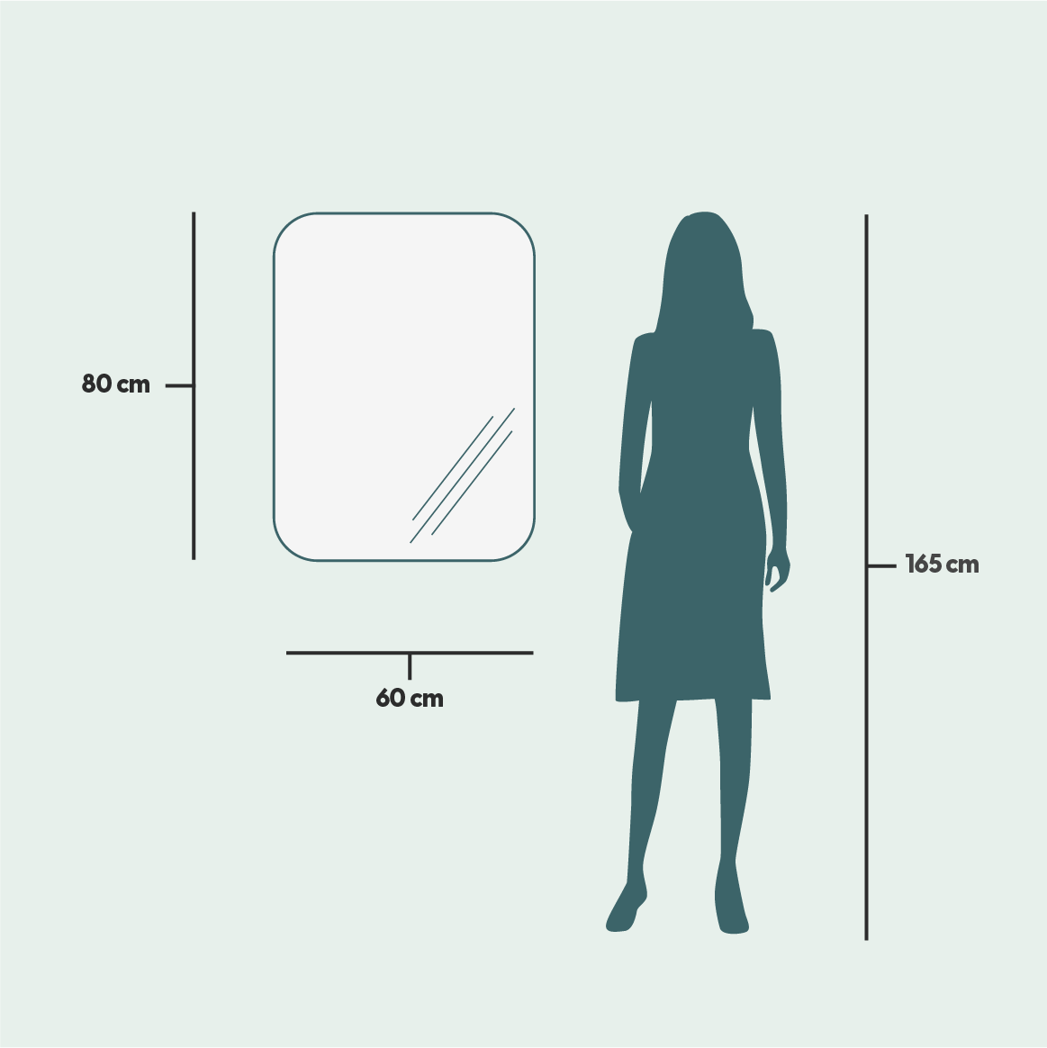 Full Lux Aava-valopeili (60x80cm)