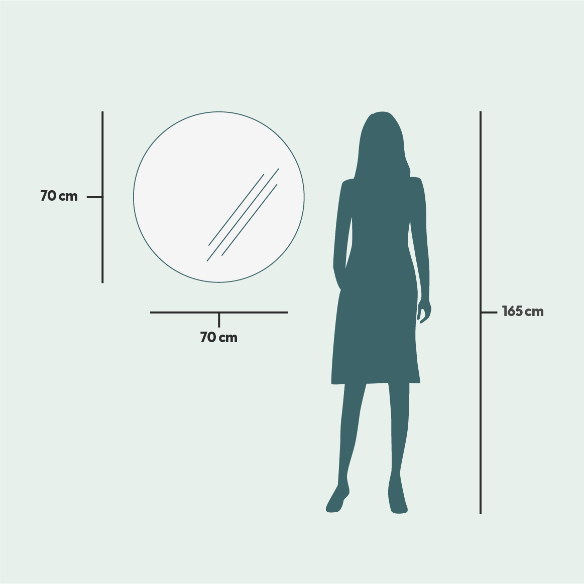 Peilikaappi Kivi-peilillä (70 cm)