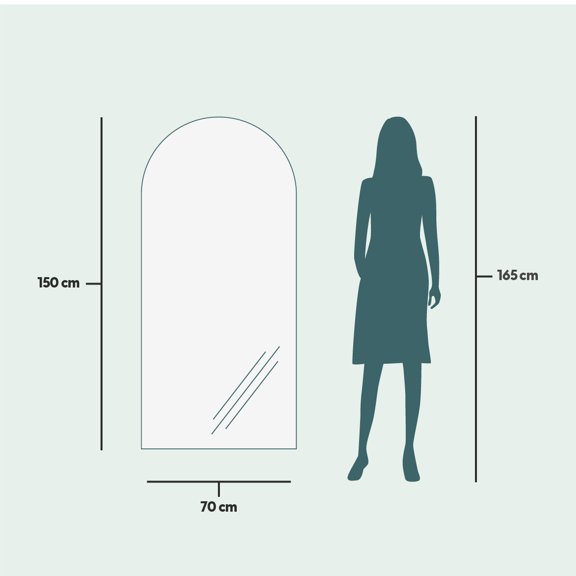 Kaari-peili (70x150cm)