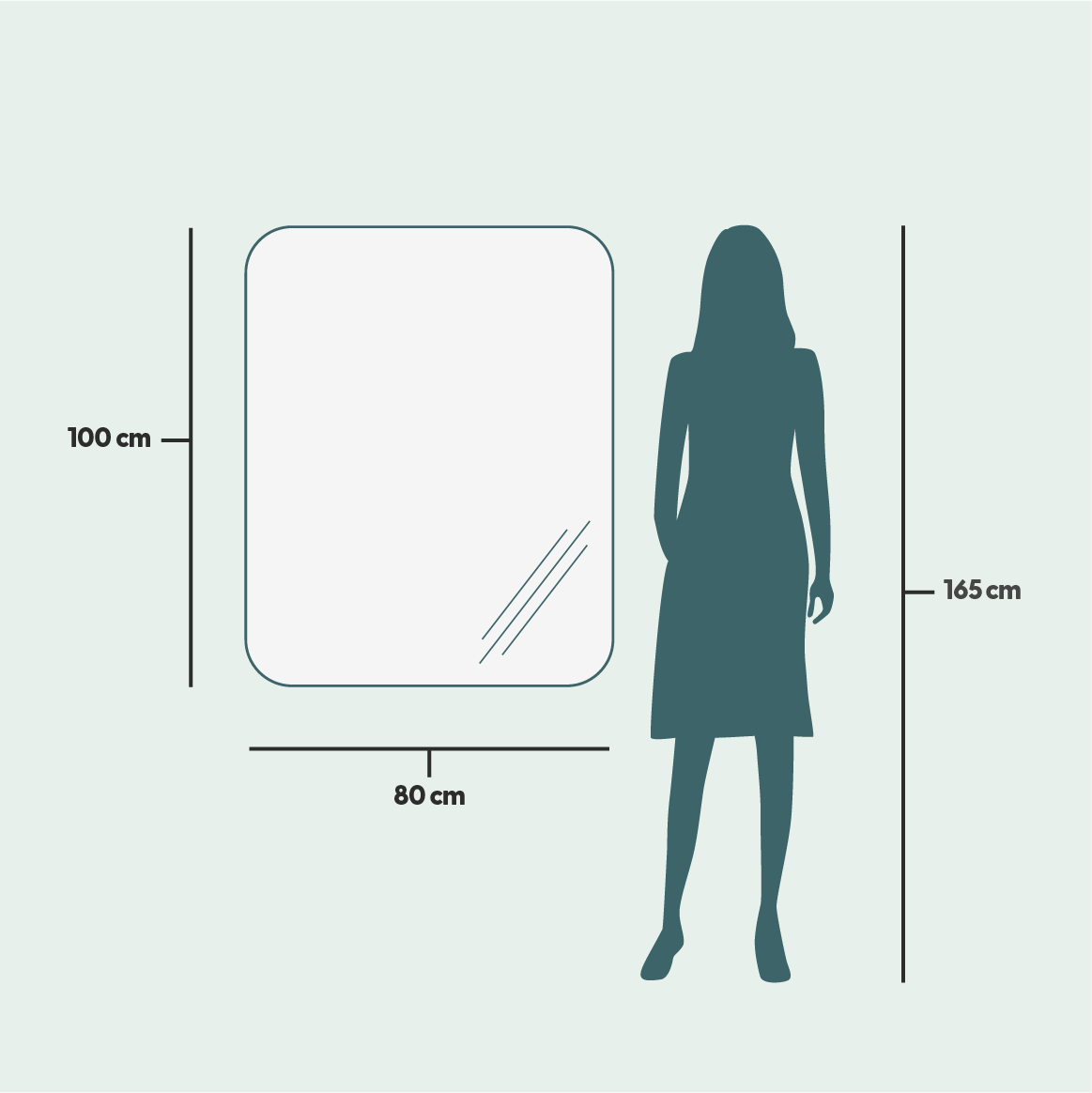 Full Lux Aava-valopeili (80x100cm)