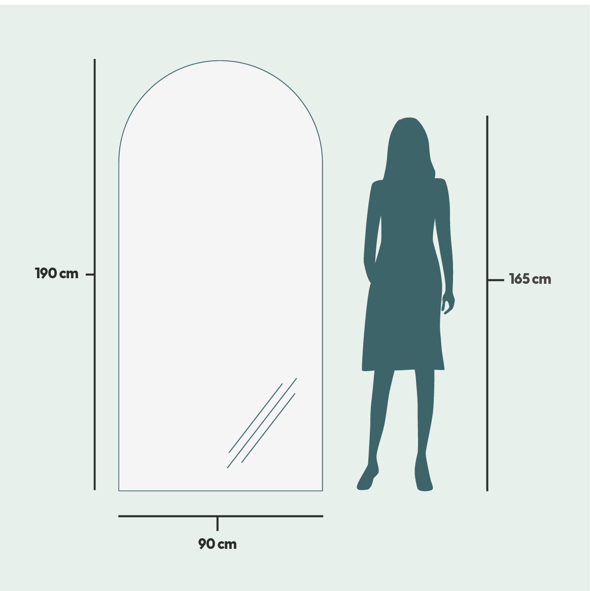 Kaari-peili (90x190cm)