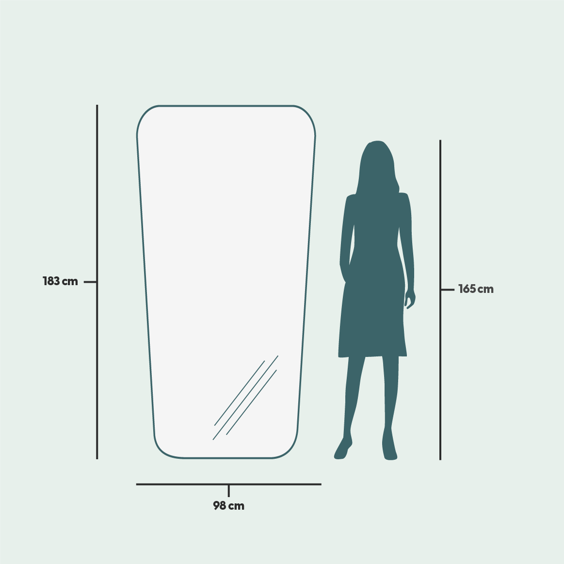 Retro lattiapeili LED-valoilla (98x183 cm)