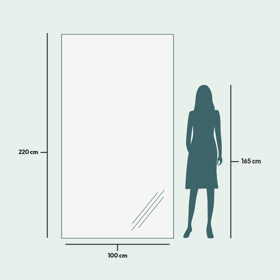 Giant Slimline LED mirror With Gold Frame (100x220cm)