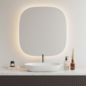 Aava wall mirror with LED lights (80x80 cm)