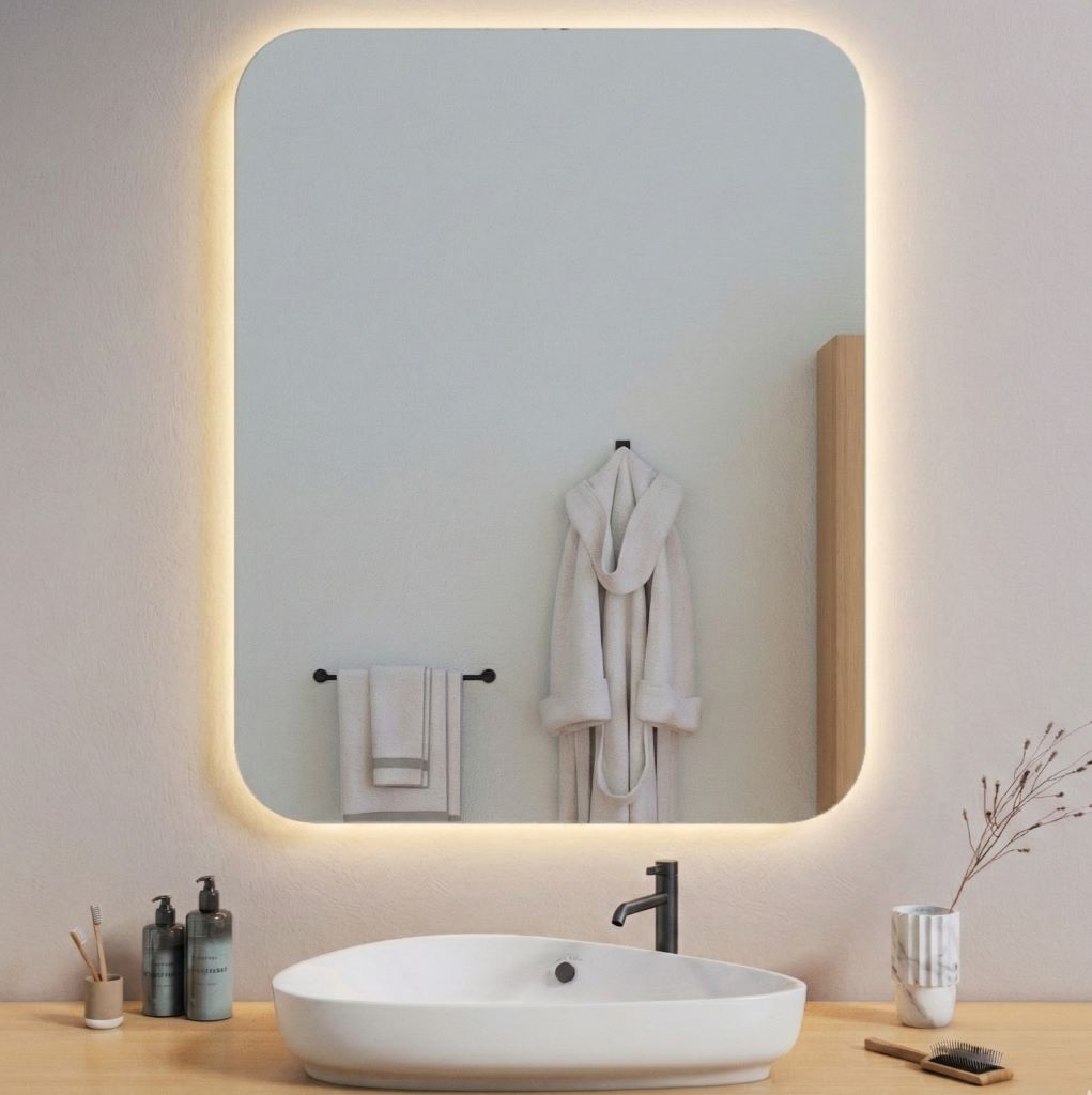 Aava wall mirror with LED lights (80x100 cm)