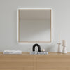 Slimline LED-spegel med kopparram (50x50 cm)