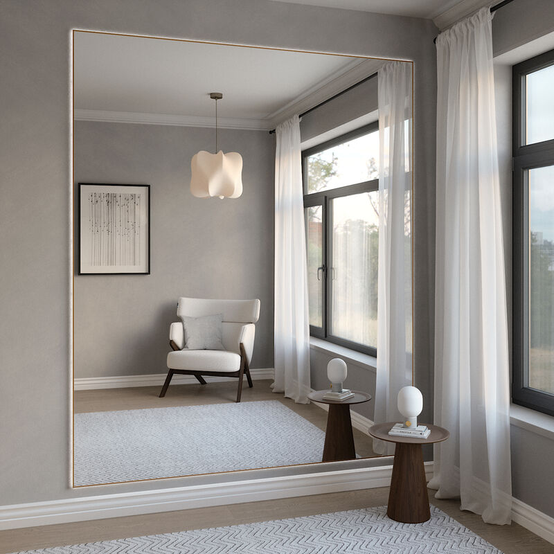 Aitta-jättipeili LED-valoilla ja kuparikehyksellä (200x215 cm)